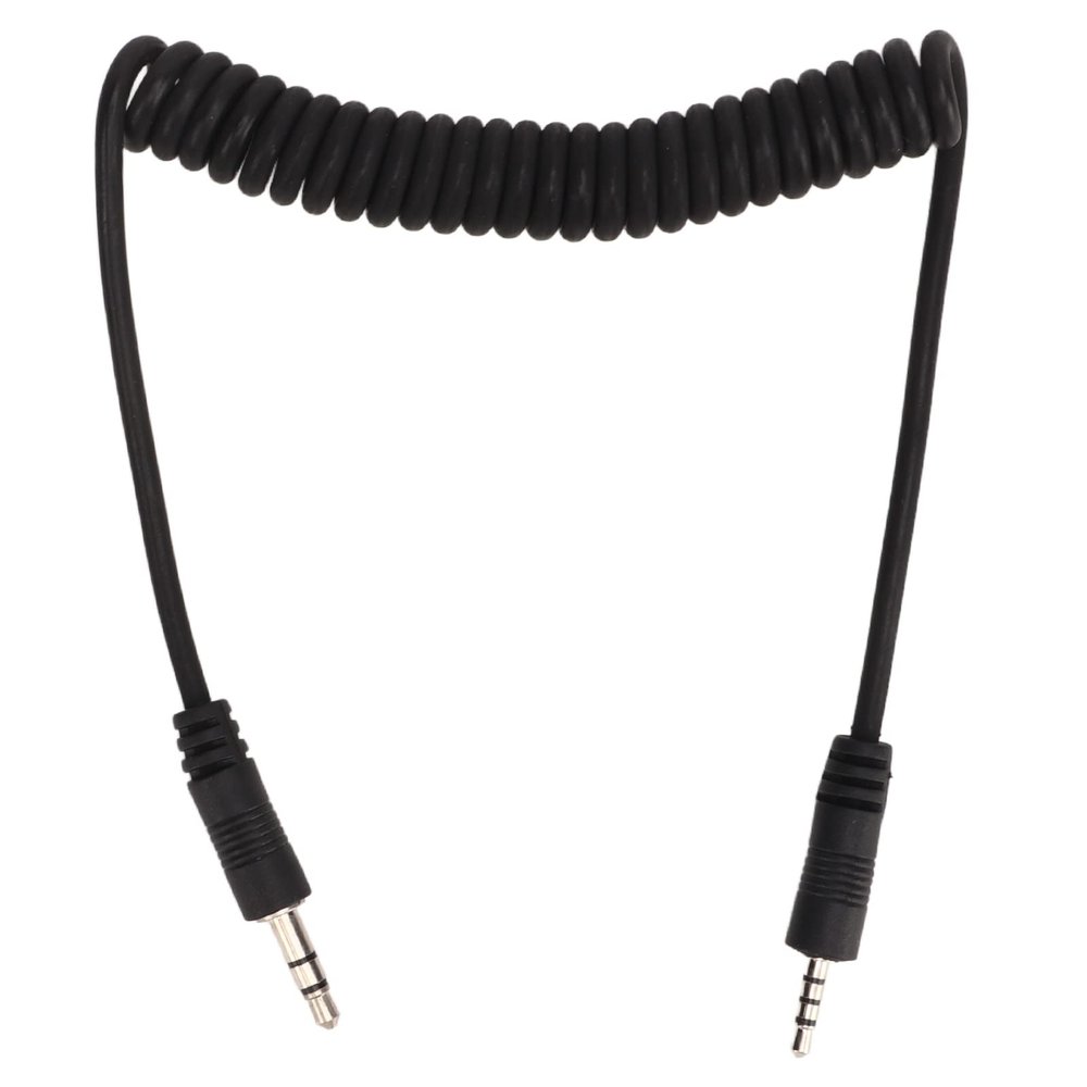 3.5mm to Male Flash Sync Cable, 3.3ft Camera Flashlight Cable Coiled Cord with Screw Lock, No Delay Flashlight Connector Sync Cord for Lecra Flash