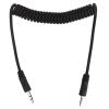 3.5mm to Male Flash Sync Cable, 3.3ft Camera Flashlight Cable Coiled Cord with Screw Lock, No Delay Flashlight Connector Sync Cord for Lecra Flash view 1