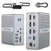 TobenONE DisplayLink Docking Station Triple Monitor with 120W Power Adapter, Triple 4K Display for MacBook Pro/Air, Thunderbolt 4/3, USB-C Windows(3X HDMI, 3X DP, 2xUSB-C, 4xUSB 3.2, SD/TF) view 1