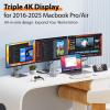 TobenONE DisplayLink Docking Station Triple Monitor with 120W Power Adapter, Triple 4K Display for MacBook Pro/Air, Thunderbolt 4/3, USB-C Windows(3X HDMI, 3X DP, 2xUSB-C, 4xUSB 3.2, SD/TF) view 3