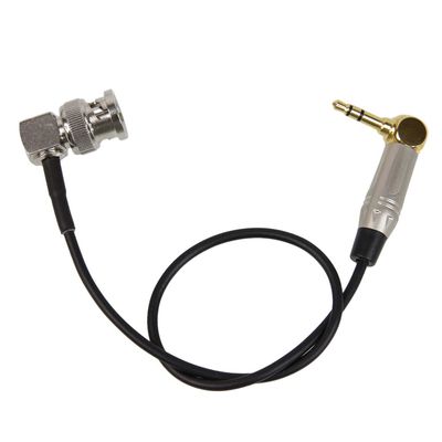 Foto&Tech Timecode Sync Cable BNC to DSLR 3.5mm Mini-Jack Cable Right Angle, 11.8 Inch (30CM), Black