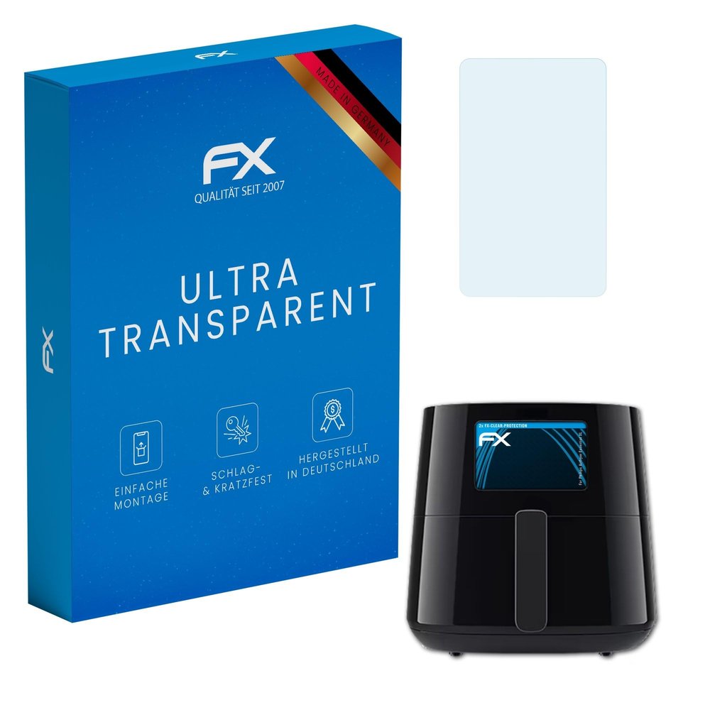 atFoliX Screen Protection Film compatible with Philips Airfryer Essential XL Screen Protector, ultra-clear FX Protective Film (2X)