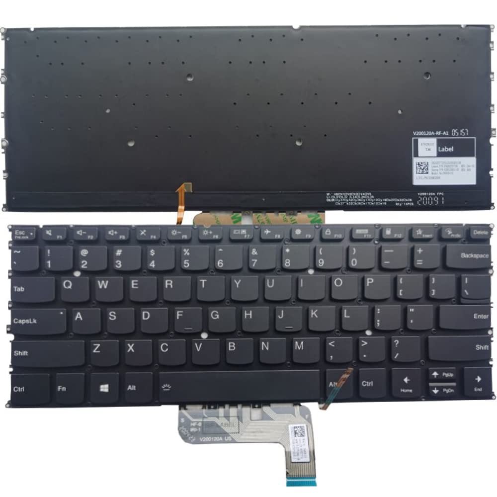 5CB0Z69768 New Backlit US Keyboard for Lenovo Yoga 9-14ITL5 82BG000CUS/82BG0090US with Palmrest Upper Cover (Black Keyboard)