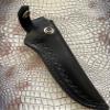 Custom Leather Right Hand Knife Sheath Fits Buck 105 or Schrade Golden Spike Knife, Fixed Blade Knife Holder, Black view 2