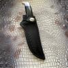 Custom Leather Right Hand Knife Sheath Fits Buck 105 or Schrade Golden Spike Knife, Fixed Blade Knife Holder, Black view 3