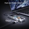 DOCKCASE Explorer Edition Visual Smart USB C Hub (6-in-1) with HDMI Port 4K@60Hz,Gigabit Ethernet,USB-C and 2 USB-A 5Gbps Data Ports, 100w PD Power Delivery, for MacBook Air/Pro, XPS, and More view 4