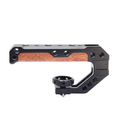 ANNTERY Top Handle for Camera Cage,Camera Handle Grip, Universal Hand Grip Camera Handle with Cold Shoe Mount 1/4''&3/8'' Holes for Camera, External Monitor, Microphone, Fill Light, etc-A011