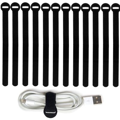200PCS Reusable Fastening Cable Ties, 6-Inch Cable Straps Cable Management, Multi-Purpose Hook & Loop Cord Organizer Wire Ties, Adjustable Cable Organizer Cord Ties, Microfiber Cloth Straps, Black