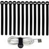 200PCS Reusable Fastening Cable Ties, 6-Inch Cable Straps Cable Management, Multi-Purpose Hook & Loop Cord Organizer Wire Ties, Adjustable Cable Organizer Cord Ties, Microfiber Cloth Straps, Black view 1