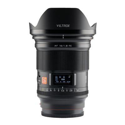 VILTROX AF 16mm f/1.8 FE Full Frame Lens for Sony E, Autofocus Lens with Built-in LCD Screen, Large Aperture for Sony E-Mount a7