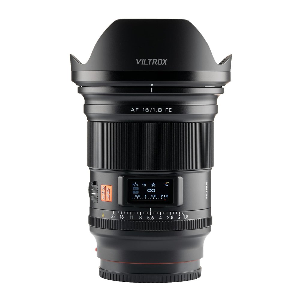 VILTROX AF 16mm f/1.8 FE Full Frame Lens for Sony E, Autofocus Lens with Built-in LCD Screen, Large Aperture for Sony E-Mount a7
