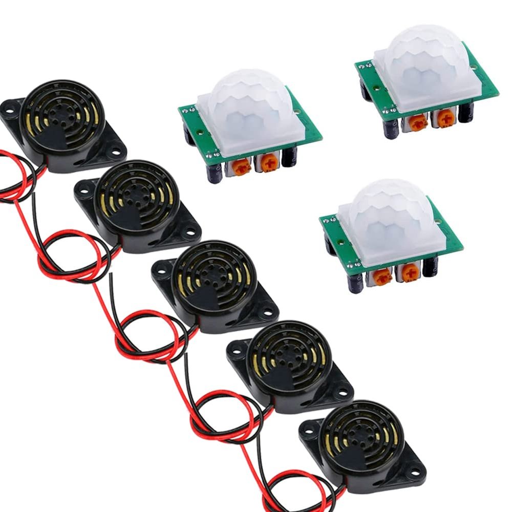 Bundle of SFM-27 95dB Electronic Active Buzzer + HC-SR501 PIR Infrared Motion Sensor