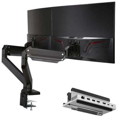 AVLT Dual Monitor Arm and AceProAV Laptop Dock