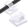 60PCS Cable Clips, KGROTE Extension Cord Clips Outdoor Light Wire Clips Adhesive Cable Hooks Wire Organizer Holder for Desk, Wall Cable Management, Christmas Lights, Decorations Hanging - Large, Clear view 1