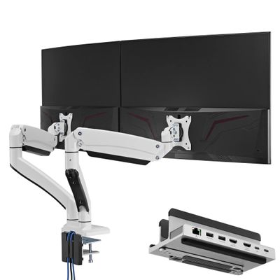 AVLT Dual Monitor Arm and AceProAV Laptop Dock