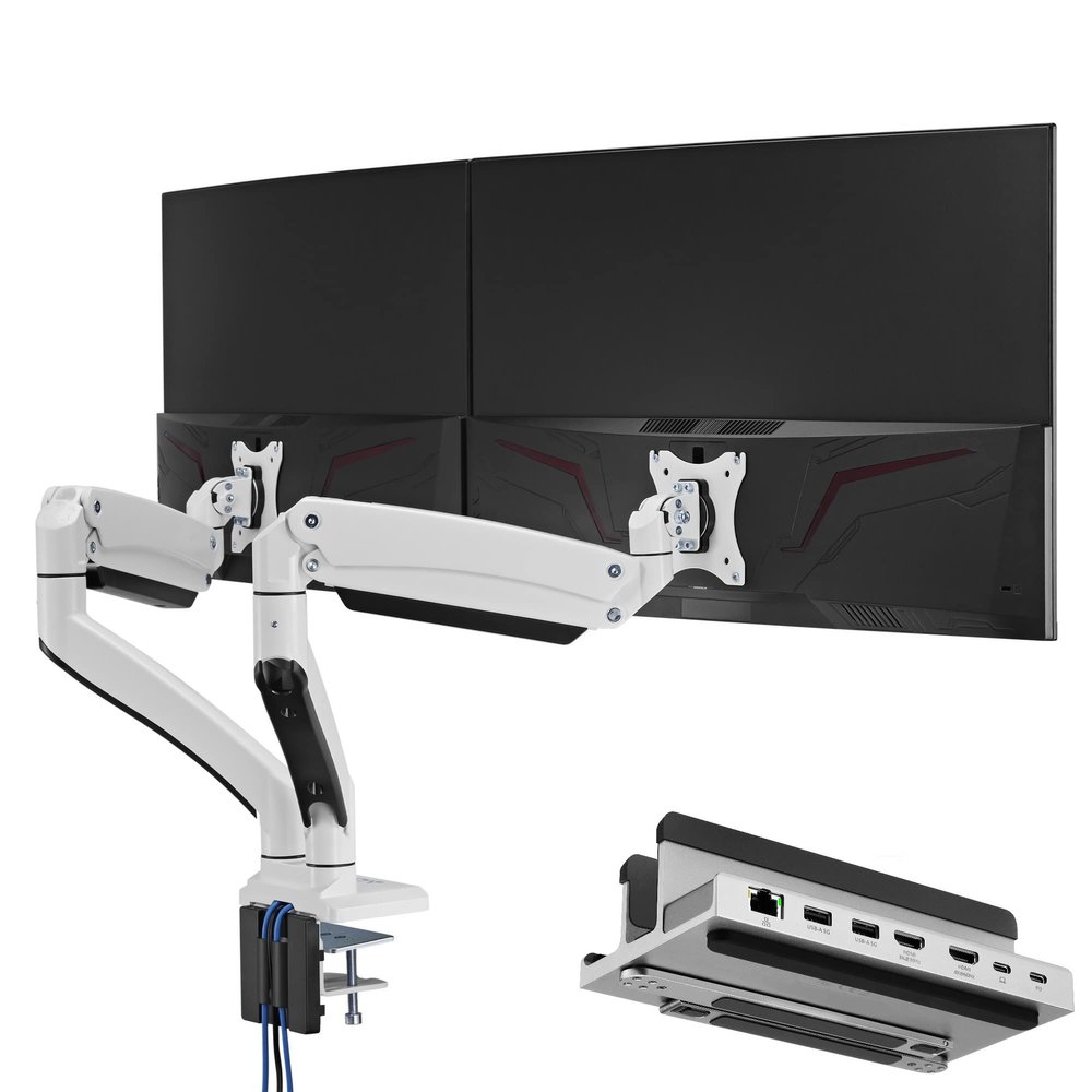 AVLT Dual Monitor Arm and AceProAV Laptop Dock