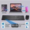 UrbanX Plug and Play Compact Rechargeable Wireless Bluetooth Full Size Keyboard and Mouse Combo for Lenovo Tab 4 10 - Windows, macOS, iPadOS, Android, PC, Mac, Laptop, Smartphone, Tablet -Black view 2