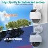 WALI Solar Fake Security Camera, Wireless Dummy Dome Camera Simulated Surveillance Cameras for Home Garden& Business Outdoor/Indoor with Flashing Red LED(DOW-SOL),White view 3