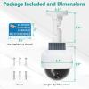 WALI Solar Fake Security Camera, Wireless Dummy Dome Camera Simulated Surveillance Cameras for Home Garden& Business Outdoor/Indoor with Flashing Red LED(DOW-SOL),White view 4