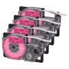 USUPERINK 4 Pack Compatible for XR-9FPK AR-9FPK XR9FPK Black on Fluo Pink 9mm Label IT Tape Cartridge for KL-G2 KL-60 KL-100 KL-120 KL-750 KL-780 KL-7000 EZ Label Printer view 1