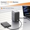 TobenONE Docking Station Dual Monitor with 100W GaN III Charger, USB C Docking Station Dual 4K HDMI for MacBook Pro/Air, Type C Dock with 2 HDMI, 7 USB, SD&Micro SD, Gigabit Ethernet, 87W PD, Audio view 4