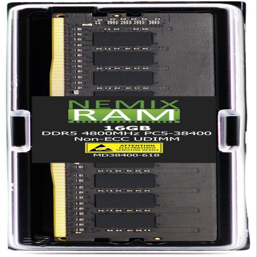 NEMIX RAM 16GB (1X16GB) DDR5 4800MHz PC5-38400 1Rx8 1.1V CL40 288-PIN Non-ECC Unbuffered UDIMM Desktop PC Memory