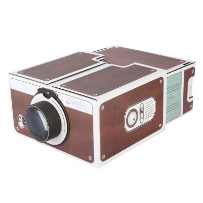 Leftwei DIY Cardboard Smartphone Projector, Mini Home Theater Portable Smart Mobile Phone Projector Small Home Cinema Phone Screen Magnifier Support 8X Image Magnification