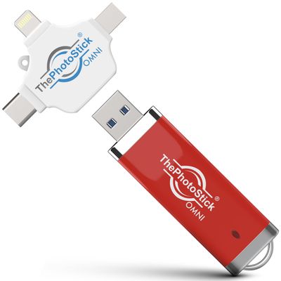 ThePhotoStick Omni 512GB - Secure Photo & Video Backup and Transfer | Digital File Organization | USB & Multiport Connection for Phones, Tablets and Computers | Portable Memory | External Storage