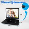 Pyle Portable CD/DVD Player-15.6' HD Screen,Rechargeable Battery,USB/SD Support-Includes Earphones,Car Charger,Remote Control view 3