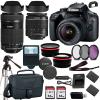 Canon EOS Rebel T100/4000D DSLR Camera w EF-S 18-55mm F/3.5-5.6 Zoom Lens EF-S 55-250mm f/4-5.6 is STM+case+128Memory Cards (24PC) (Renewed) view 1