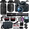 Canon EOS Rebel T7 DSLR Camera with 18-55mm EF 75-300mm III Lens+500mm f/8.0 Telephoto Lens+case+128Memory Cards (24PC) (Renewed) view 1