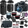 Canon EOS Rebel T7 DSLR Camera with 18-55mm EF-S 55-250mm f/4-5.6 is STM+case+128Memory Cards (24PC) (Renewed) view 1