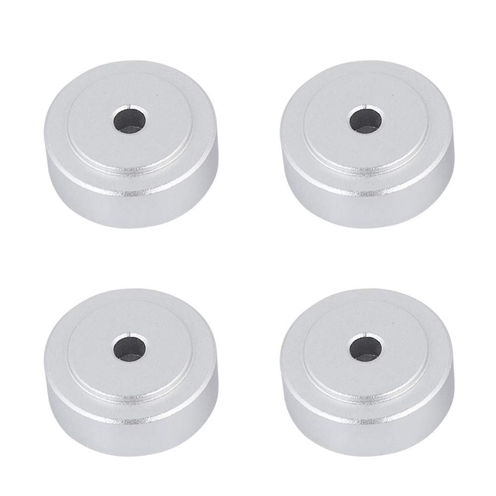 Yunseity 4PCS Aluminum Speaker Isolation Feet Pad, 20 * 8mm Amplifier Feet Shock Absorber Amplifier Pads Feet,Detachable Rubber Stand Feet for Speaker (Silver)