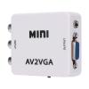 Restokki Mini VGA to Video Converter, 480P Mini Composite AV to VGA Adapter, TV Set Top White Box Audio Video Converter Box view 1