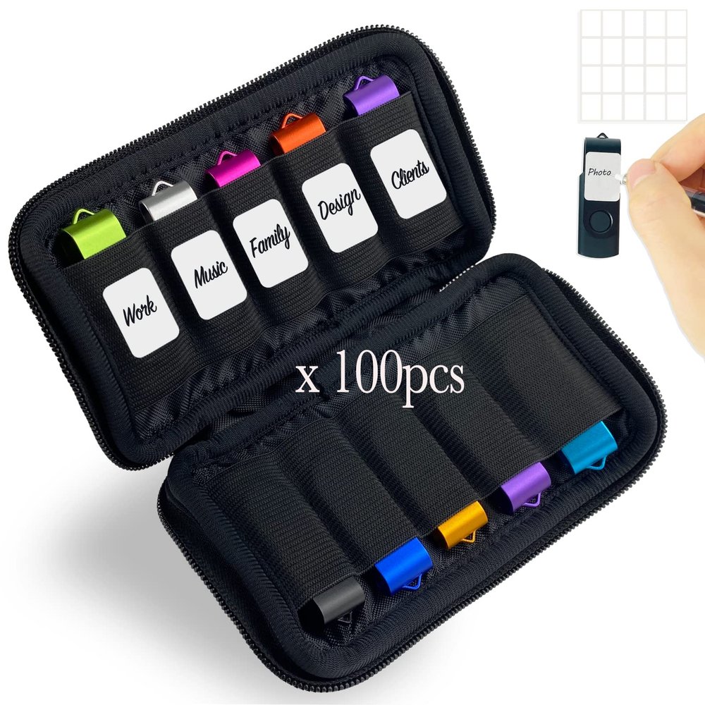 100pcs Flash Drive Case USB Storage Case JBOS USB Holder Storage Bag for USB Flash Drive Electronic Accessories Organizer for USB Flash Drive, USB Case, Thumb Drive Caes, Jump Drive Case