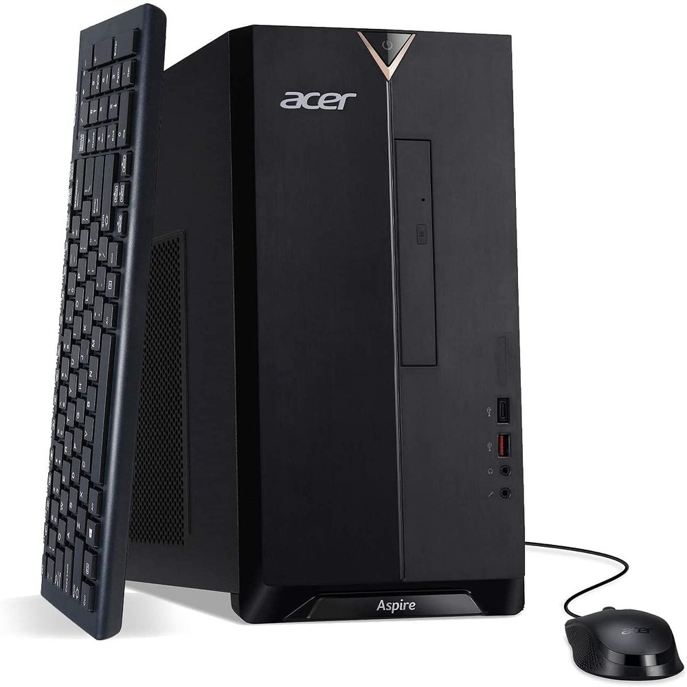 Acer Aspire Mini Tower Desktop 2022, 10th Intel i3-10100 4-Core, UHD Graphics, 8GB DDR4, 256GB NVMe SSD + 1TB HDD, DVD Writer, WiFi 6, Bluetooth, RJ45, HDMI, Windows 10, COU 32GB USB