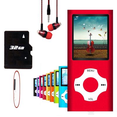MP3 Player, Hotechs MP3 Music Player with 32GB Memory SD Card Slim Classic Digital LCD 1.82'' Screen MINI USB Port with FM Radio, Voice Record
