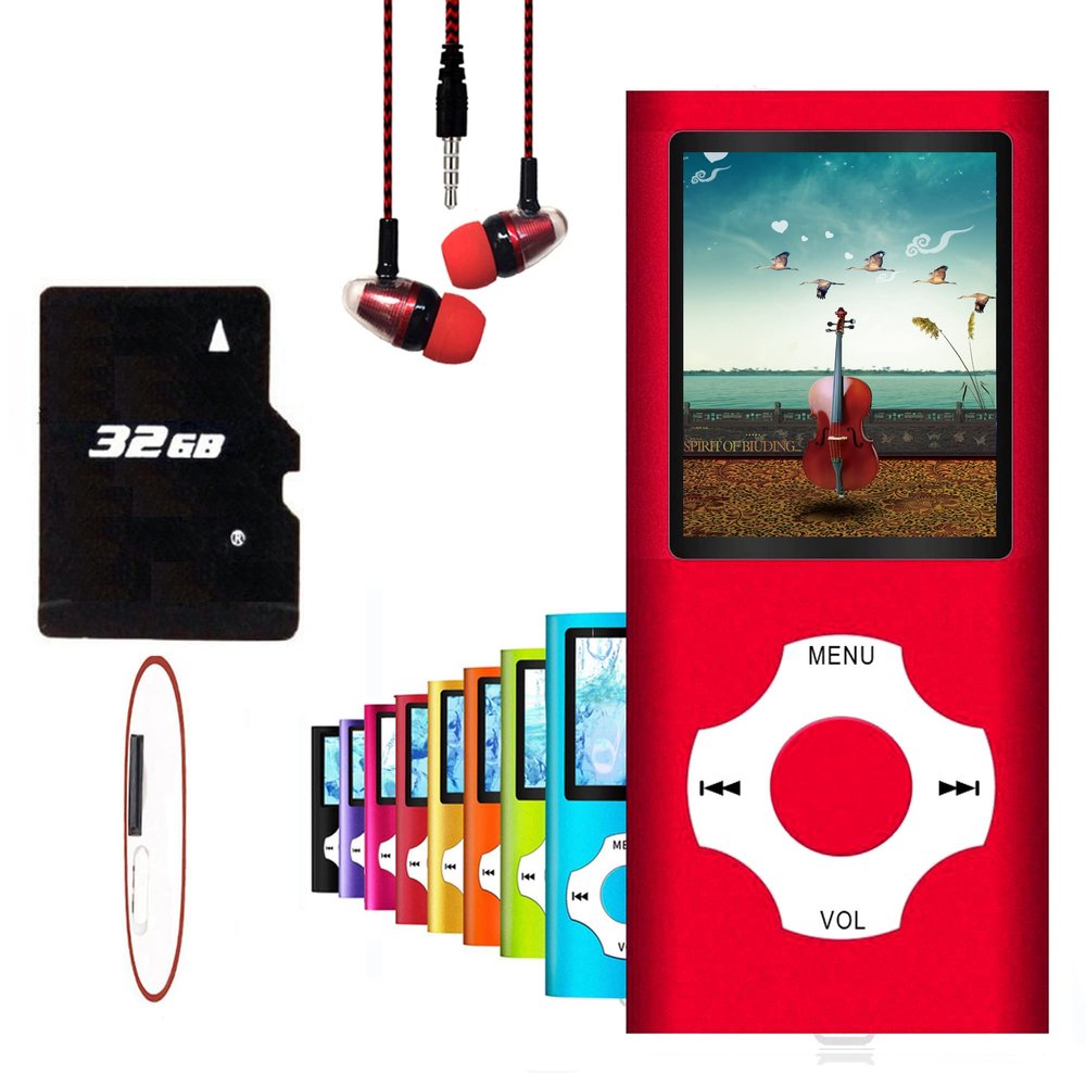 MP3 Player, Hotechs MP3 Music Player with 32GB Memory SD Card Slim Classic Digital LCD 1.82'' Screen MINI USB Port with FM Radio, Voice Record