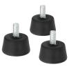 PATIKIL Universal 1/4" x 1.3" Rubber Tripod Feet, 3 Pack Anti-Slip Tripod Replacement Parts for Camera Tripods Monopod, Black view 1