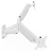 MOUNT PRO Dual Monitor Wall Mount for 13 to 32 Inch Computer Screens, Gas Spring Wall Monitor Arm for 2 Monitors, Each Holds Up to 19.8lbs, Adjustable Wall Monitor Mount with VESA 75x75/100x100, White view 1