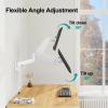 MOUNT PRO Dual Monitor Wall Mount for 13 to 32 Inch Computer Screens, Gas Spring Wall Monitor Arm for 2 Monitors, Each Holds Up to 19.8lbs, Adjustable Wall Monitor Mount with VESA 75x75/100x100, White view 4