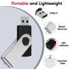 AreTop USB 2.0 Flash Drive, Pack of 20 2GB Thumb Drives Bulk, Metal Memory Sticks, Portable Keychain Jump Drive Multipack for Date Storage (2G,black-20pack) view 4