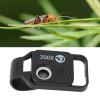 200x Clip-On Microscope Magnifier Lens for Mobile Phone, HD Macro Camera Lens with LED Light for Outdoor Photography - Black with CPL Filter view 2