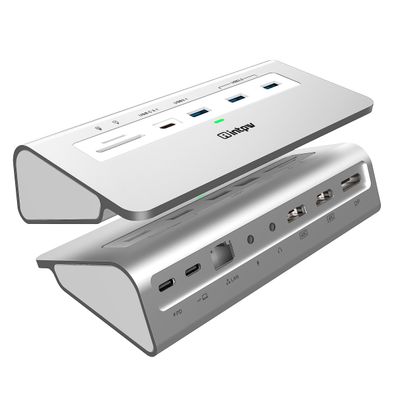 USB C Docking Station Triple Monitor, 14-IN-1 Laptop Docking Station 10Gbps with 2 HDMI/DP 4K, USB A/C 3.1, 2 USB 3.0, PD 100W, Ethernet, SD/TF 3.0, Mic/Audio, Type C Host for Mac, Windows, Chrome, PC