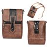 Cell Phone Shoulder Bag for Men, Leather Phone Waist Bag, Vertical Multiple Belt Pockets PU Leather Cellphone Case Belt Pouch Holder Crossbody Holster Hip Bum Bag with Belt Loop and Carabiner Hook view 1
