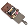 Cell Phone Shoulder Bag for Men, Leather Phone Waist Bag, Vertical Multiple Belt Pockets PU Leather Cellphone Case Belt Pouch Holder Crossbody Holster Hip Bum Bag with Belt Loop and Carabiner Hook view 2