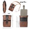 Cell Phone Shoulder Bag for Men, Leather Phone Waist Bag, Vertical Multiple Belt Pockets PU Leather Cellphone Case Belt Pouch Holder Crossbody Holster Hip Bum Bag with Belt Loop and Carabiner Hook view 3