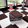easycustomerlee 12pcs Tiled Puzzle Play Mats Interlocking Shaggy Soft EVA Foam Mats Protective Floor for Children Kids Room Home Parlor Bedroom(Brown) view 2