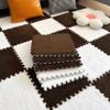 easycustomerlee 12pcs Tiled Puzzle Play Mats Interlocking Shaggy Soft EVA Foam Mats Protective Floor for Children Kids Room Home Parlor Bedroom(Brown) view 3