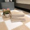 easycustomerlee 12pcs Tiled Puzzle Play Mats Interlocking Shaggy Soft EVA Foam Mats Protective Floor for Children Kids Room Home Parlor Bedroom(Khaki) view 3